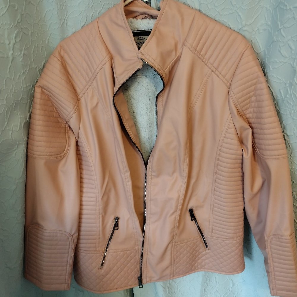 Pink faux leather jacket